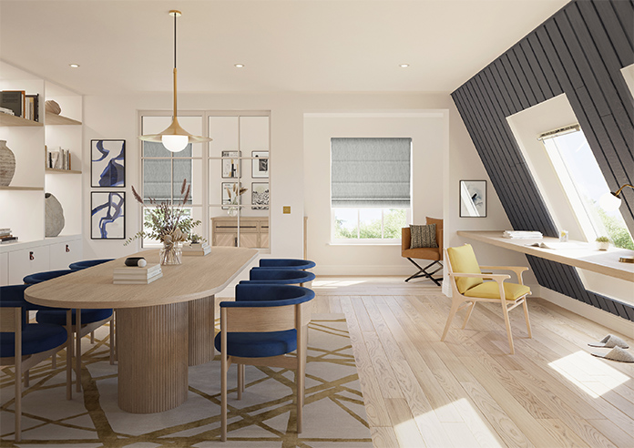 Culross (Blackout), Speckled Grey - Twist&Fit Roman Blind - Image 8